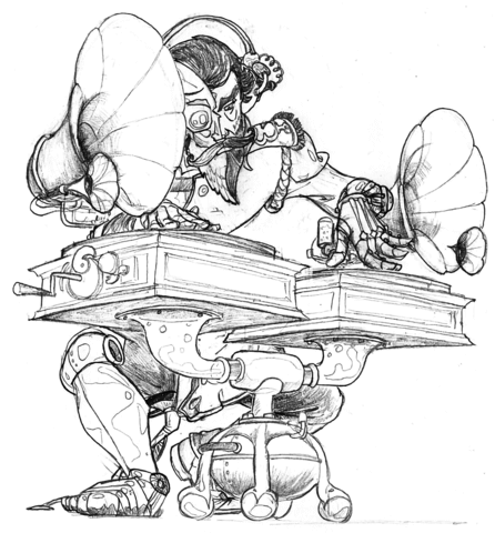 Steampunk Rapper Doc Boom Coloring Page